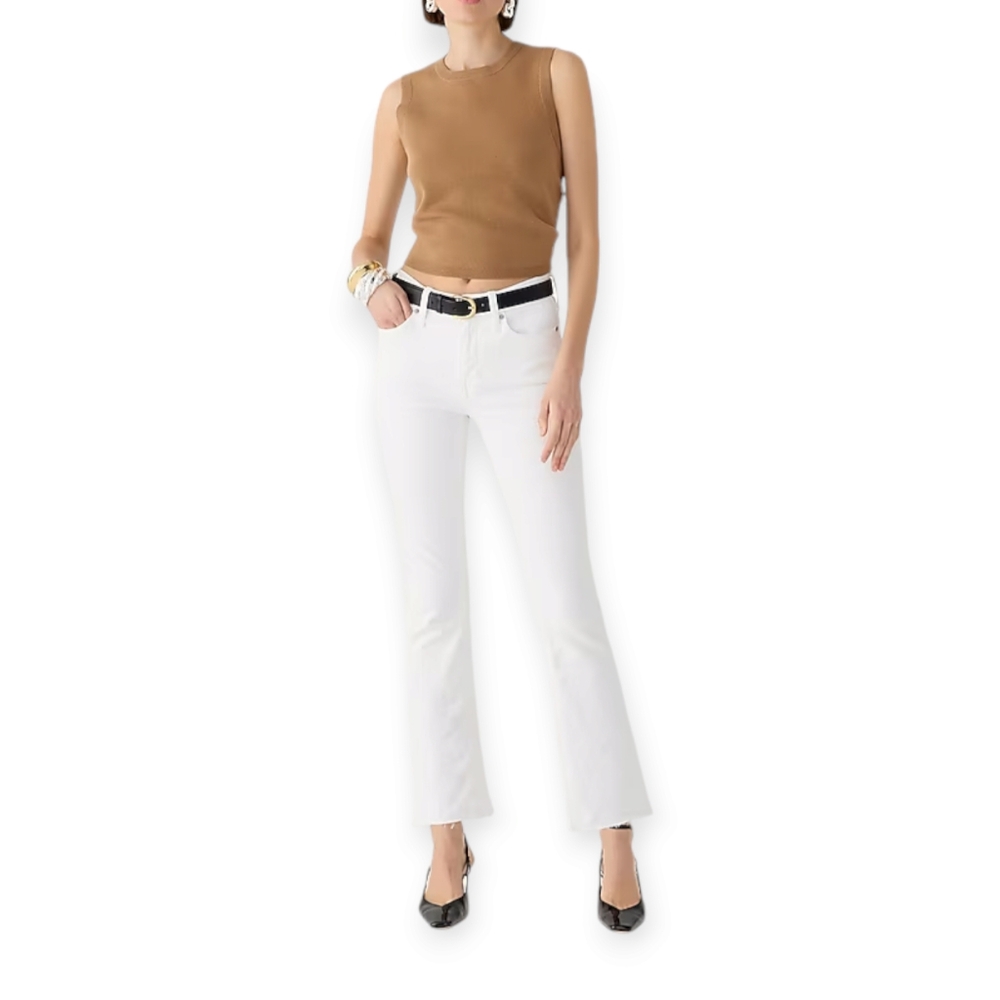 J.CREW 9" demi-boot crop jean in white wash NWOT
